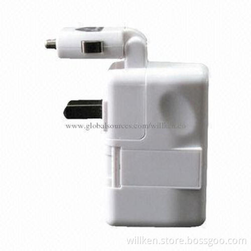3-in-1 power bank, car charger and wall charger, convenient charging for mobile/MP3/MP4/camera
